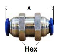 Nickel Plated Brass Push In Bulkhead Union Diagram